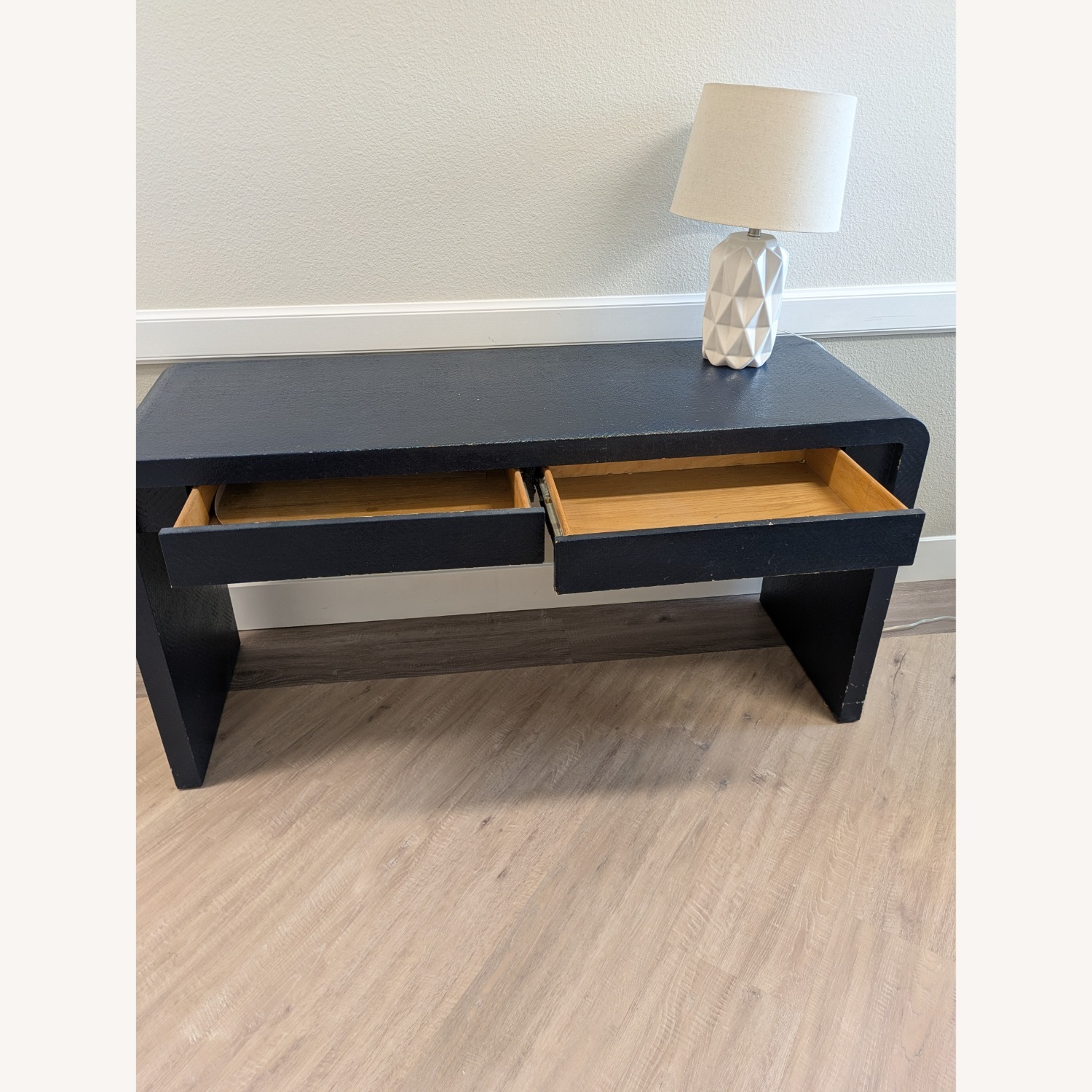 Harrison Van Horn Waterfall Corners Raffia Desk - image-8