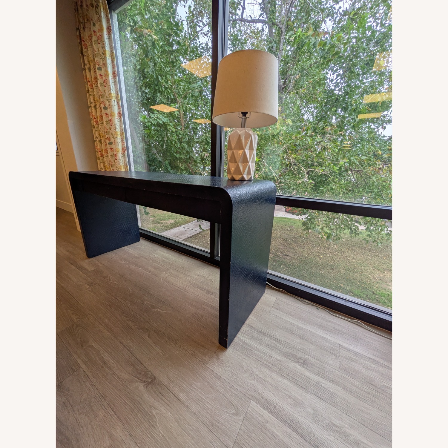 Harrison Van Horn Waterfall Corners Raffia Desk - image-1