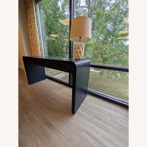 Used Harrison Van Horn Waterfall Corners Raffia Desk for sale on AptDeco