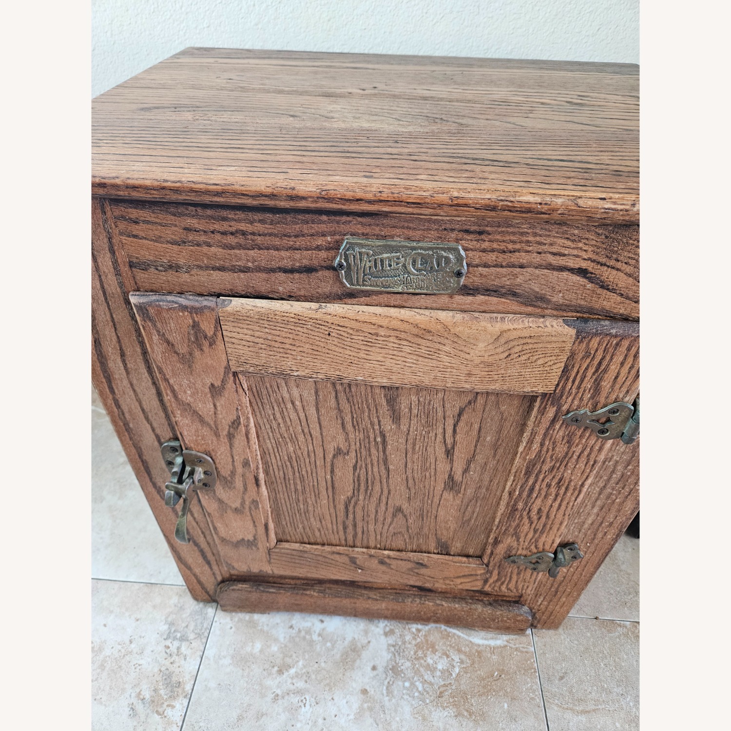 Vintage/Antique Dark Brown Wood Nightstand - image-1
