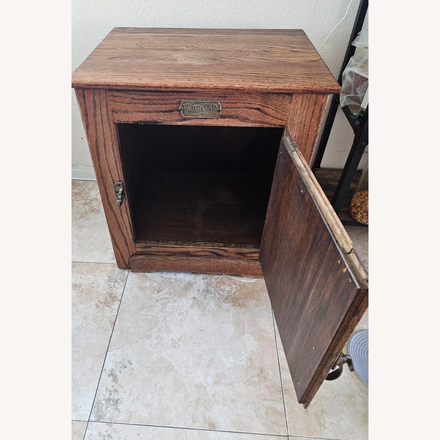Vintage/Antique Dark Brown Wood Nightstand - image-3