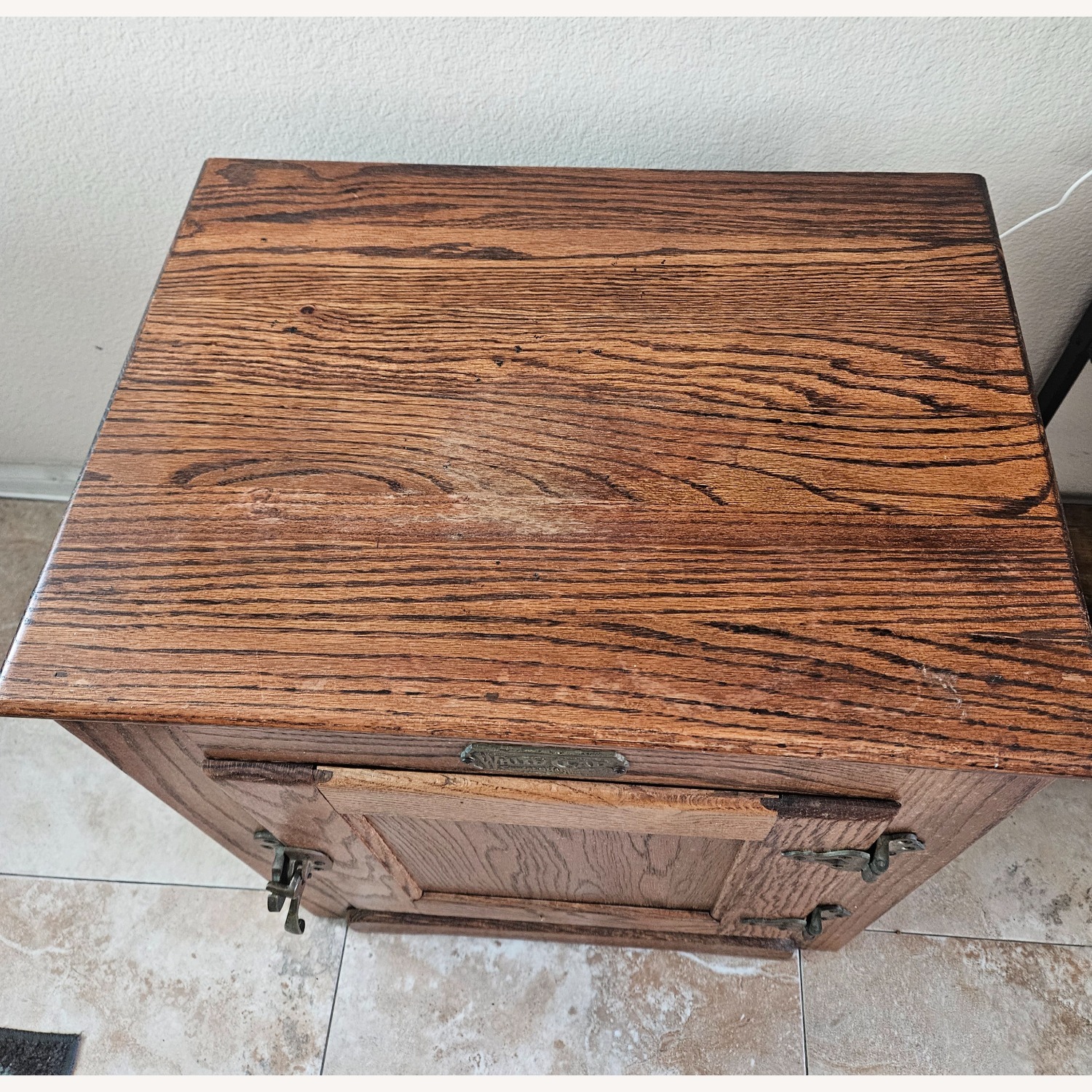 Vintage/Antique Dark Brown Wood Nightstand - image-2