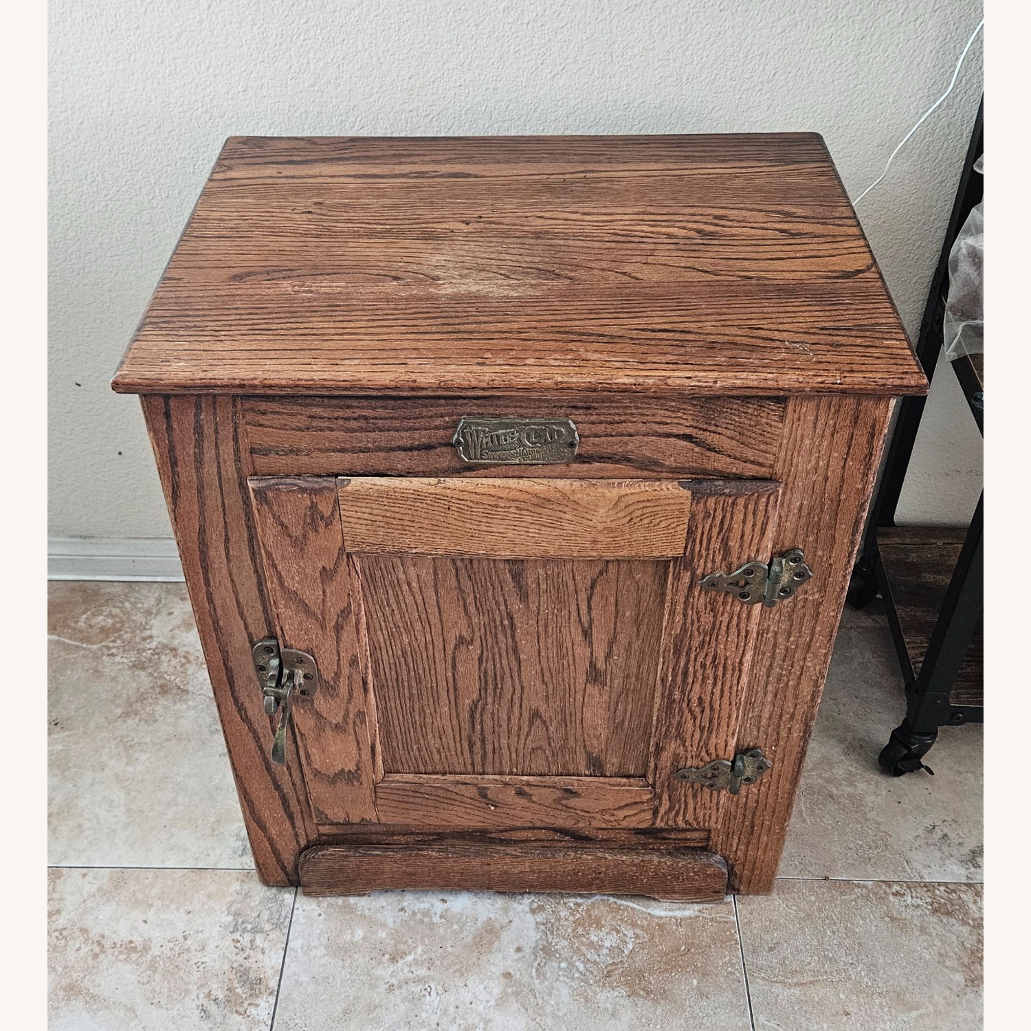 Vintage/Antique Dark Brown Wood Nightstand - image-4