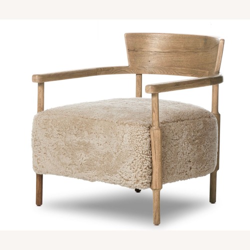 Used Four Hands Bennett Light Brown Wood Armchair for sale on AptDeco