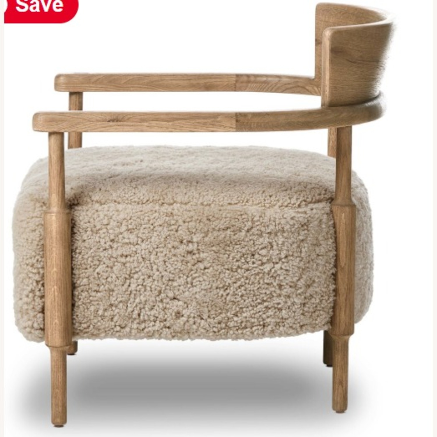 Four Hands Bennett Light Brown Wood Armchair - image-2