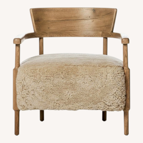 Used Four Hands Bennett Light Brown Wood Armchair for sale on AptDeco
