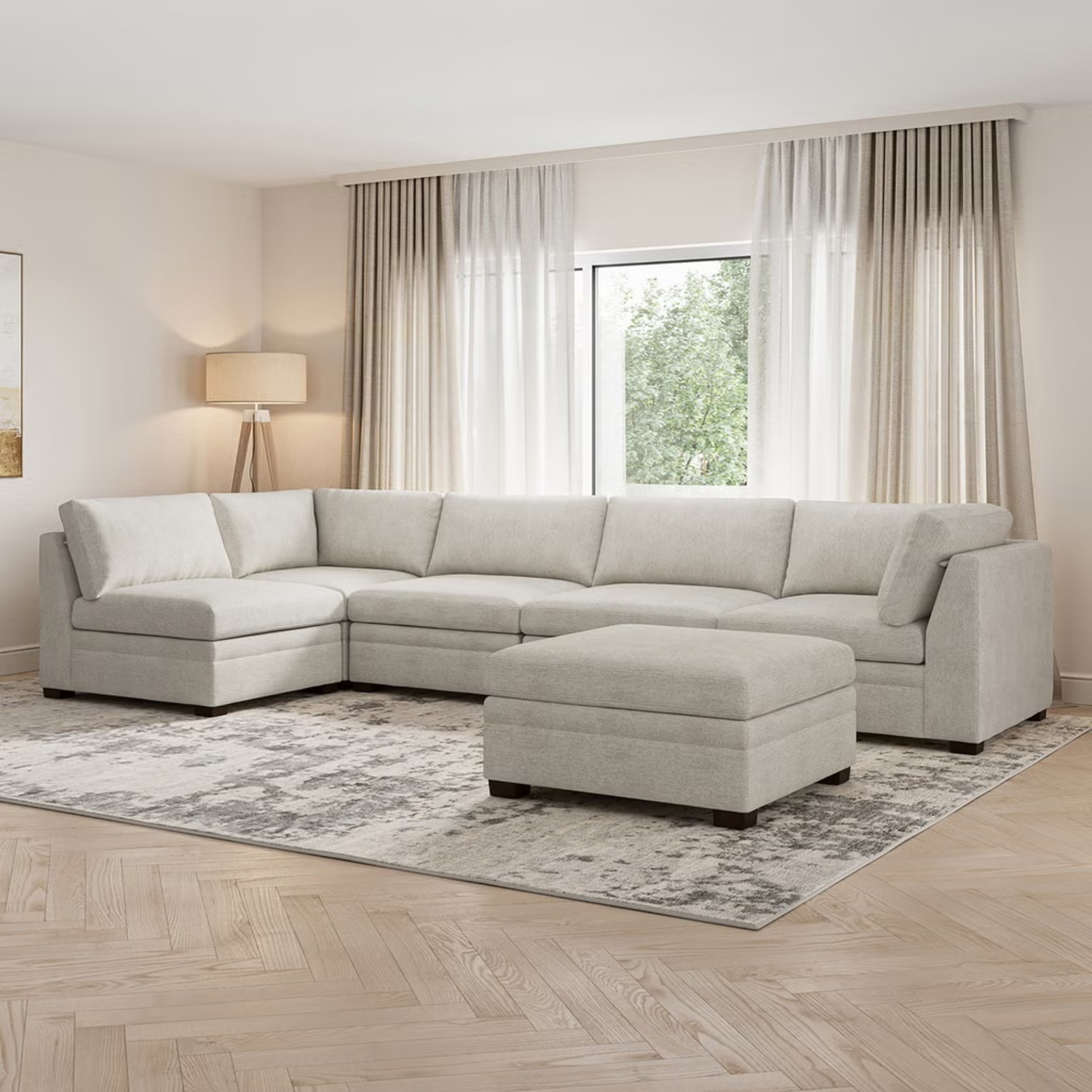 Thomasville Tisdale Sectional 6-piece Taupe - image-5