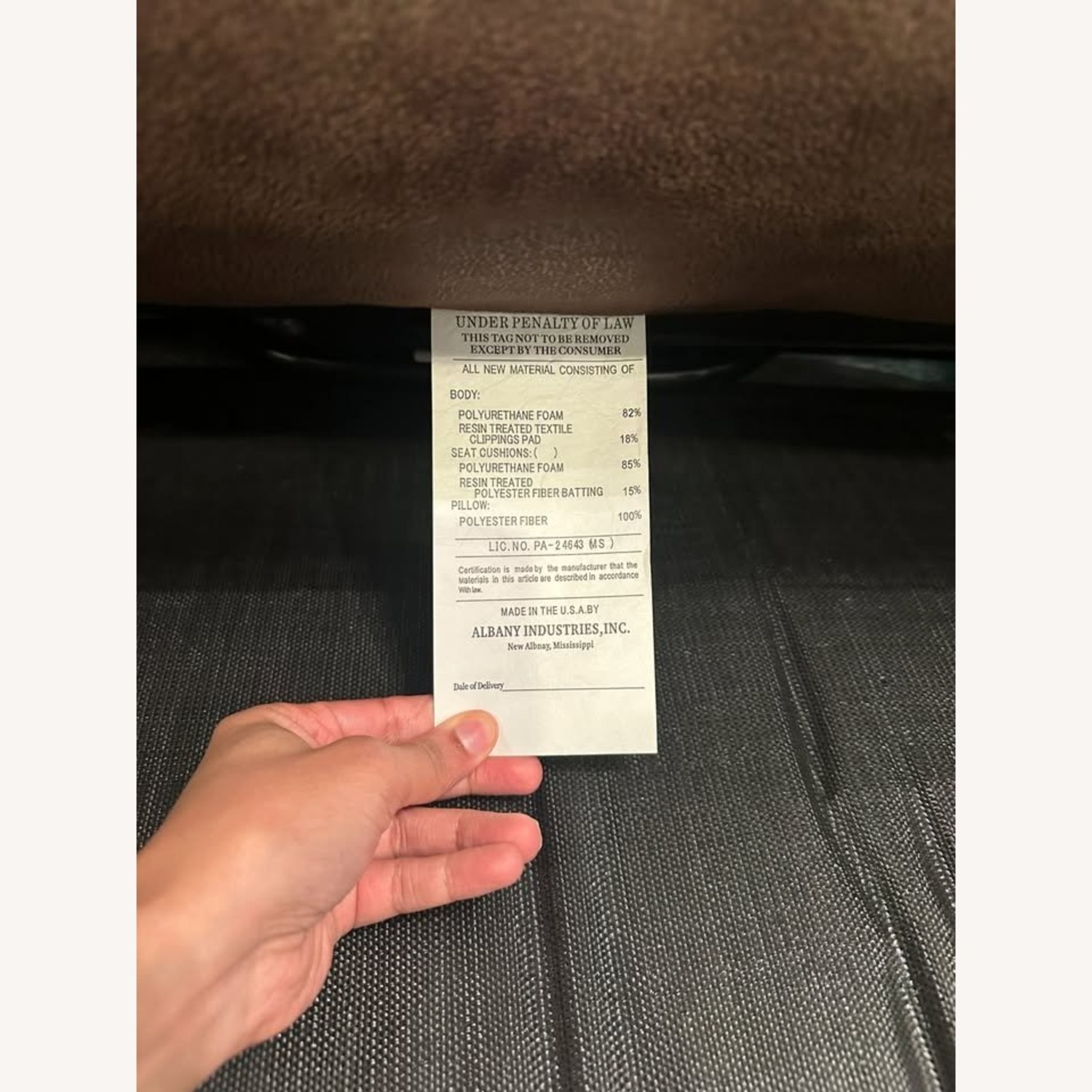 Albany Industries Dark Brown Sleeper Sofa - image-4
