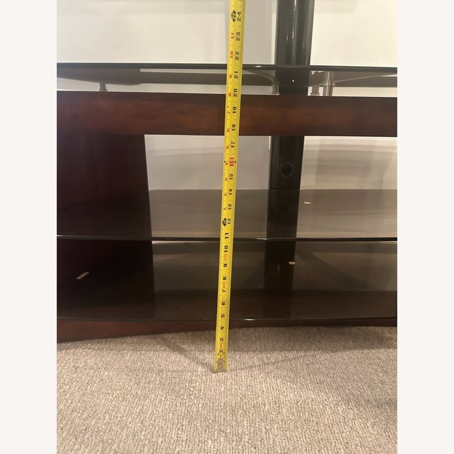 48" Wood/Smoked Glass TV Stand w Swivel TV Mount - image-6