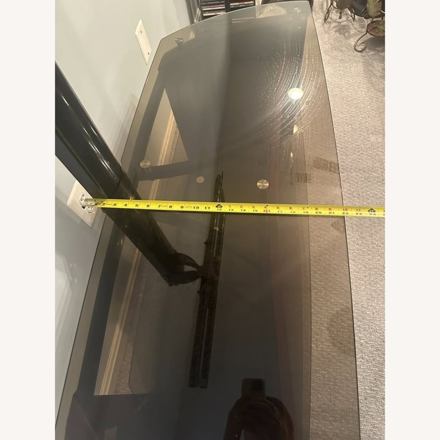48" Wood/Smoked Glass TV Stand w Swivel TV Mount - image-4
