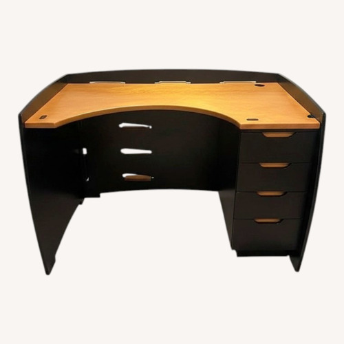 Used Pier 1 Imports Natural Wood Curved Writing Desk for sale on AptDeco