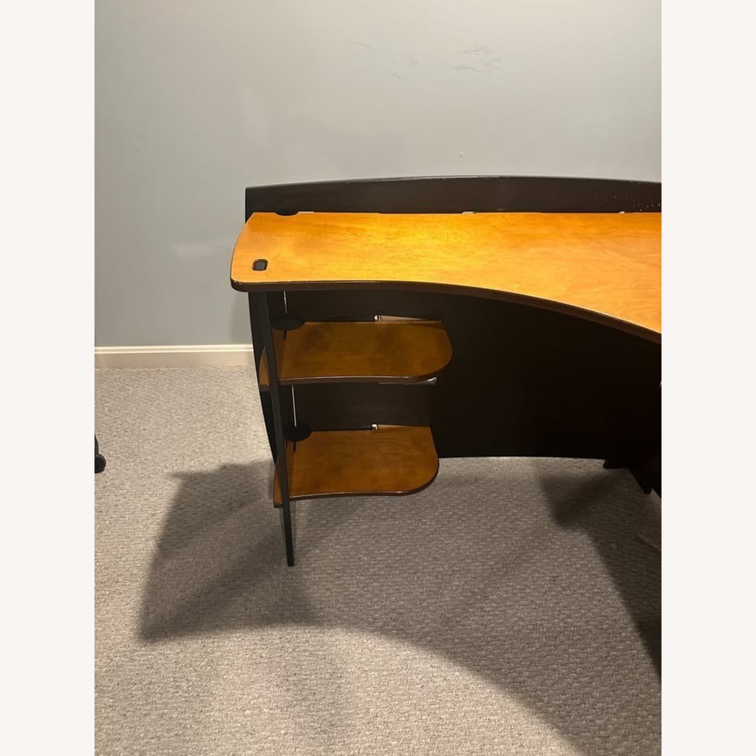 Pier 1 Imports Natural Wood Curved Writing Desk - image-4