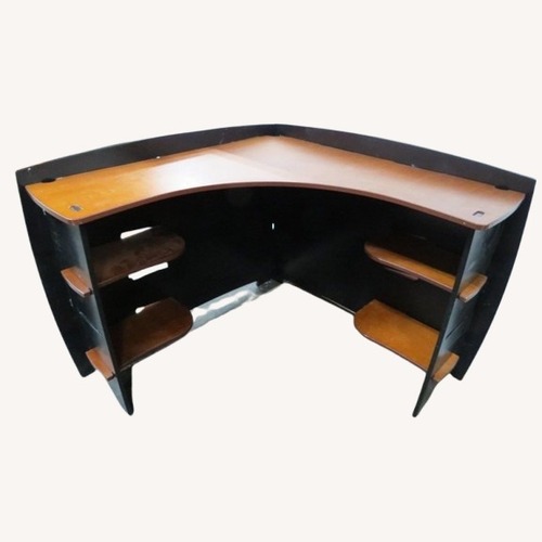 Used Pier 1 Imports Natural Wood Curved Writing Desk for sale on AptDeco