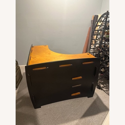 Used Pier 1 Imports Natural Wood Curved Writing Desk for sale on AptDeco