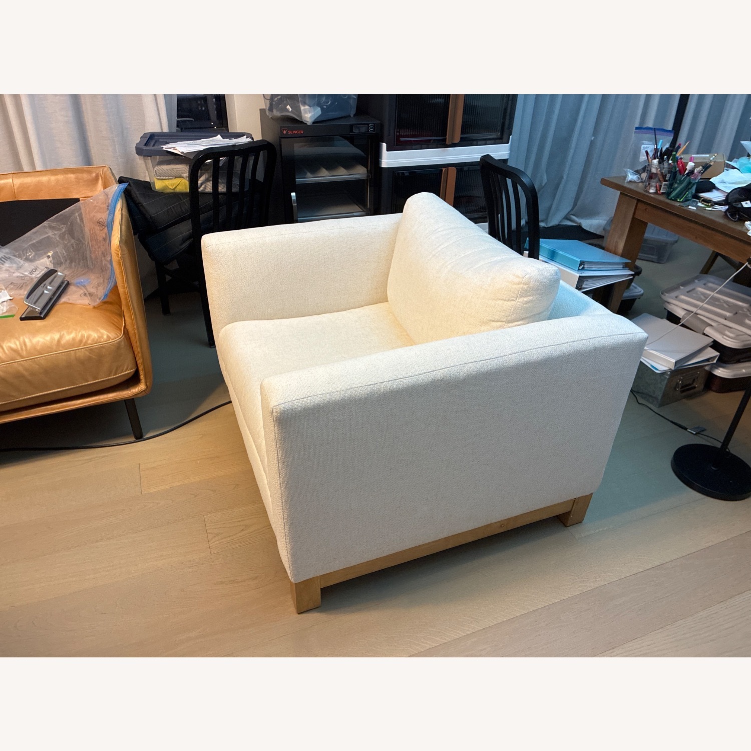 Crate & Barrel White Fabric Accent Chair - image-2