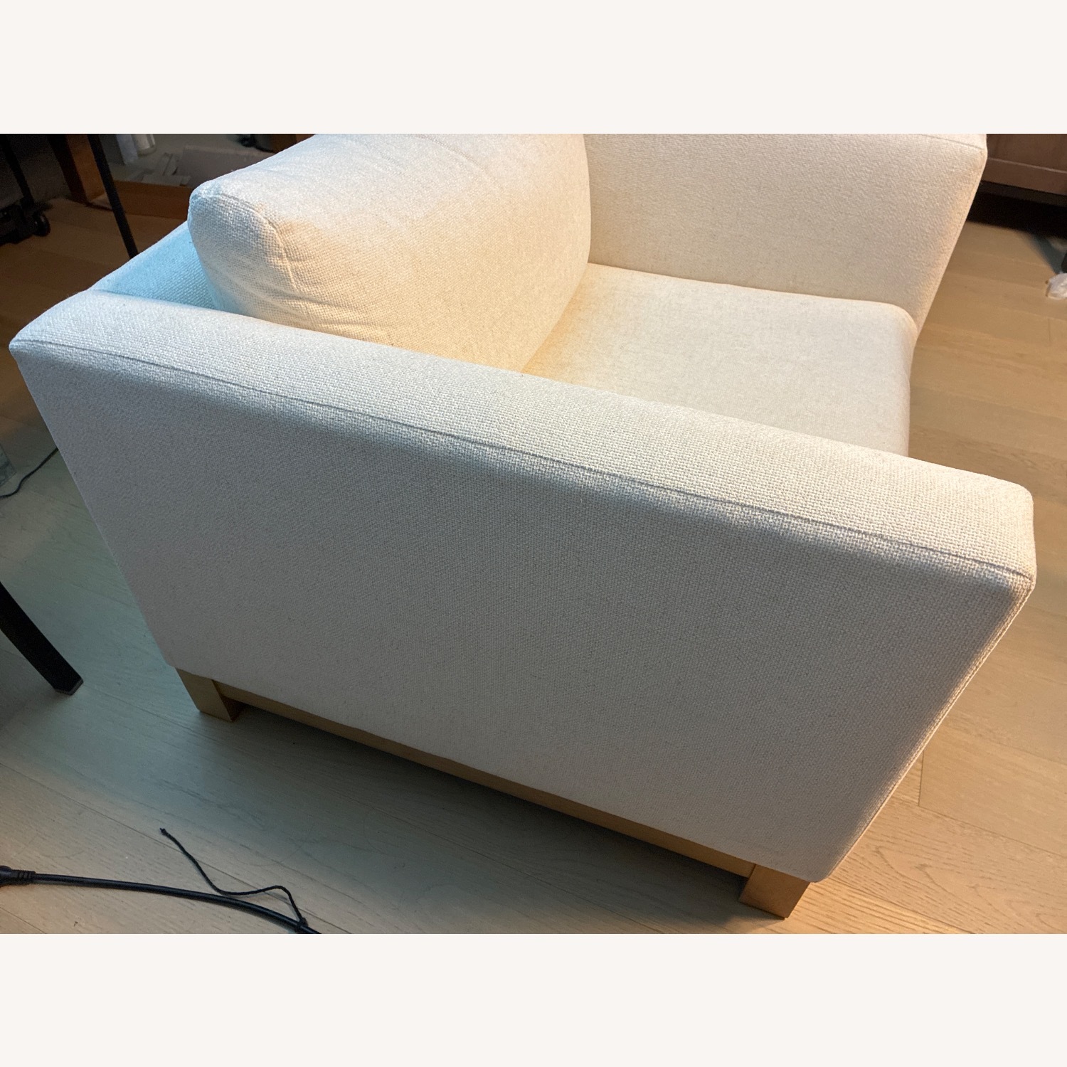 Crate & Barrel White Fabric Accent Chair - image-3