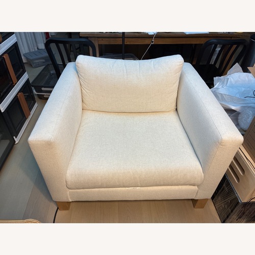 Used Crate & Barrel White Fabric Accent Chair for sale on AptDeco