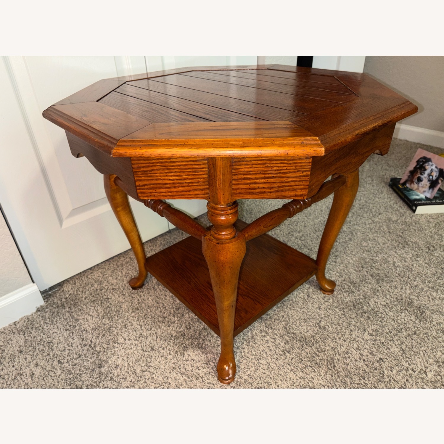Vintage/Antique Wood Side Table - image-2