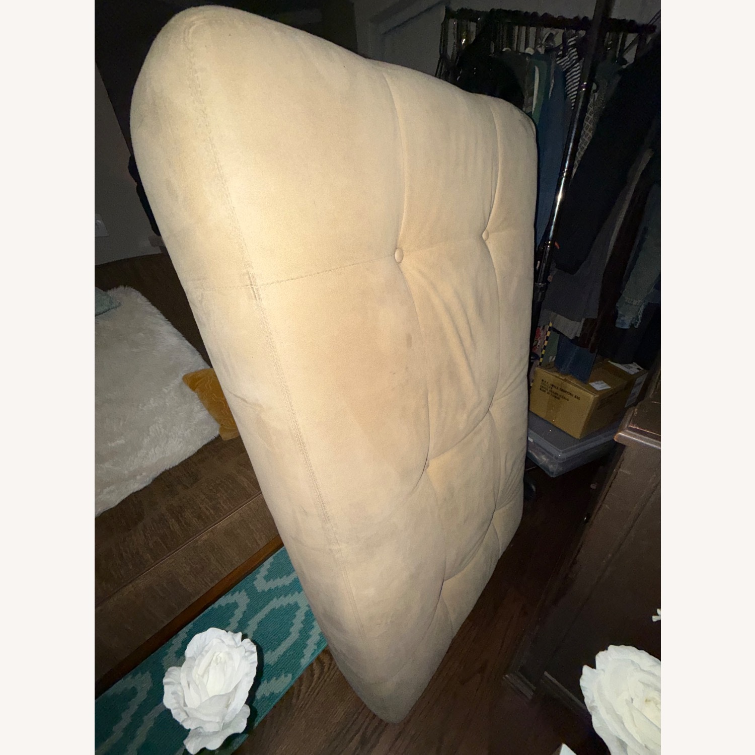 Pottery Barn Crème Living Room Ottoman - image-3