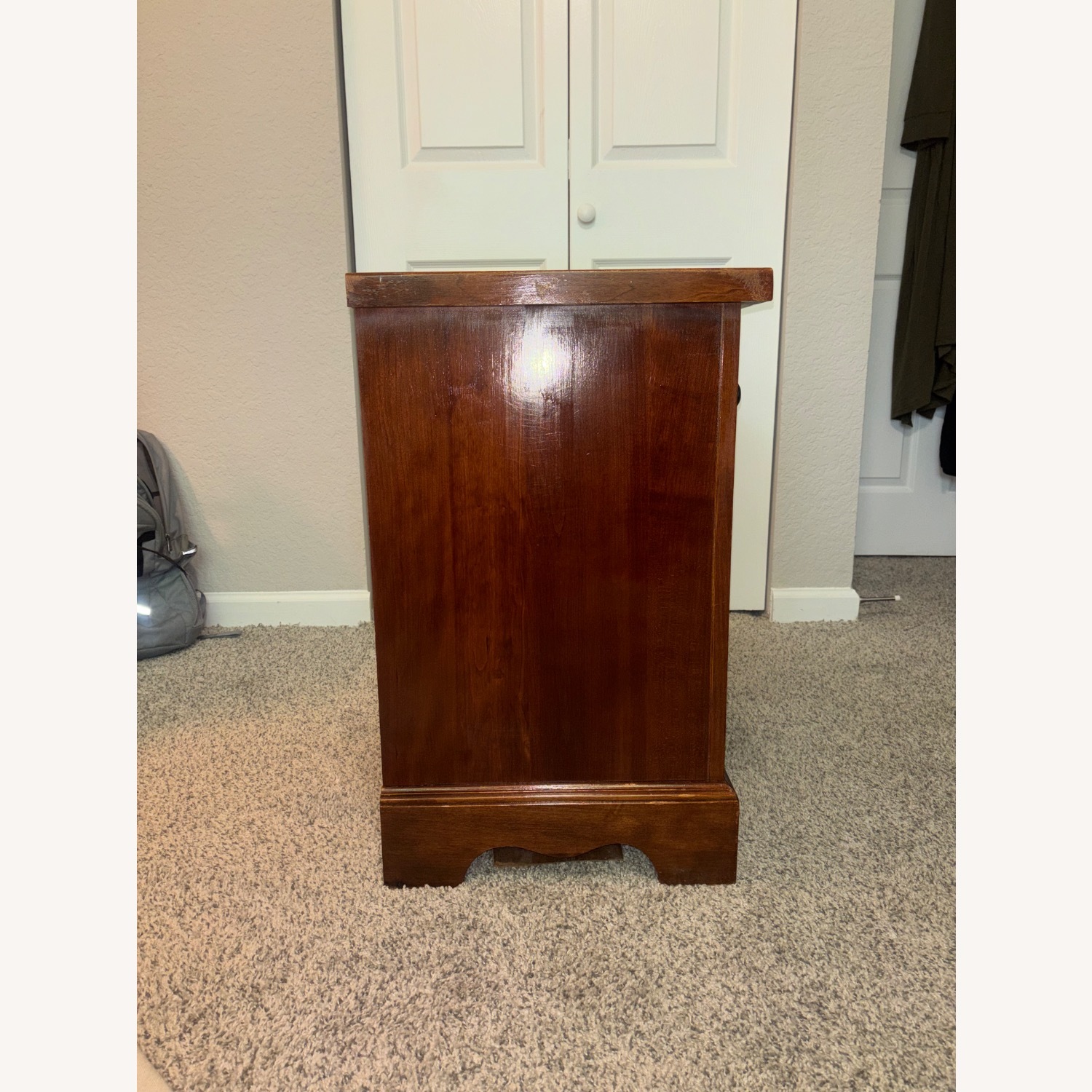 Vintage/Antique Dark Brown Wood Nightstand - image-4