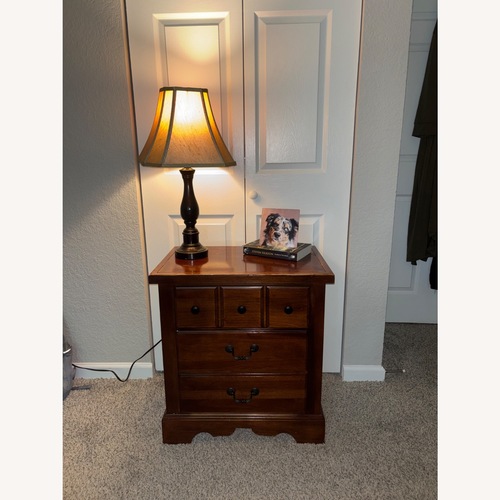 Used Vintage/Antique Dark Brown Wood Nightstand for sale on AptDeco