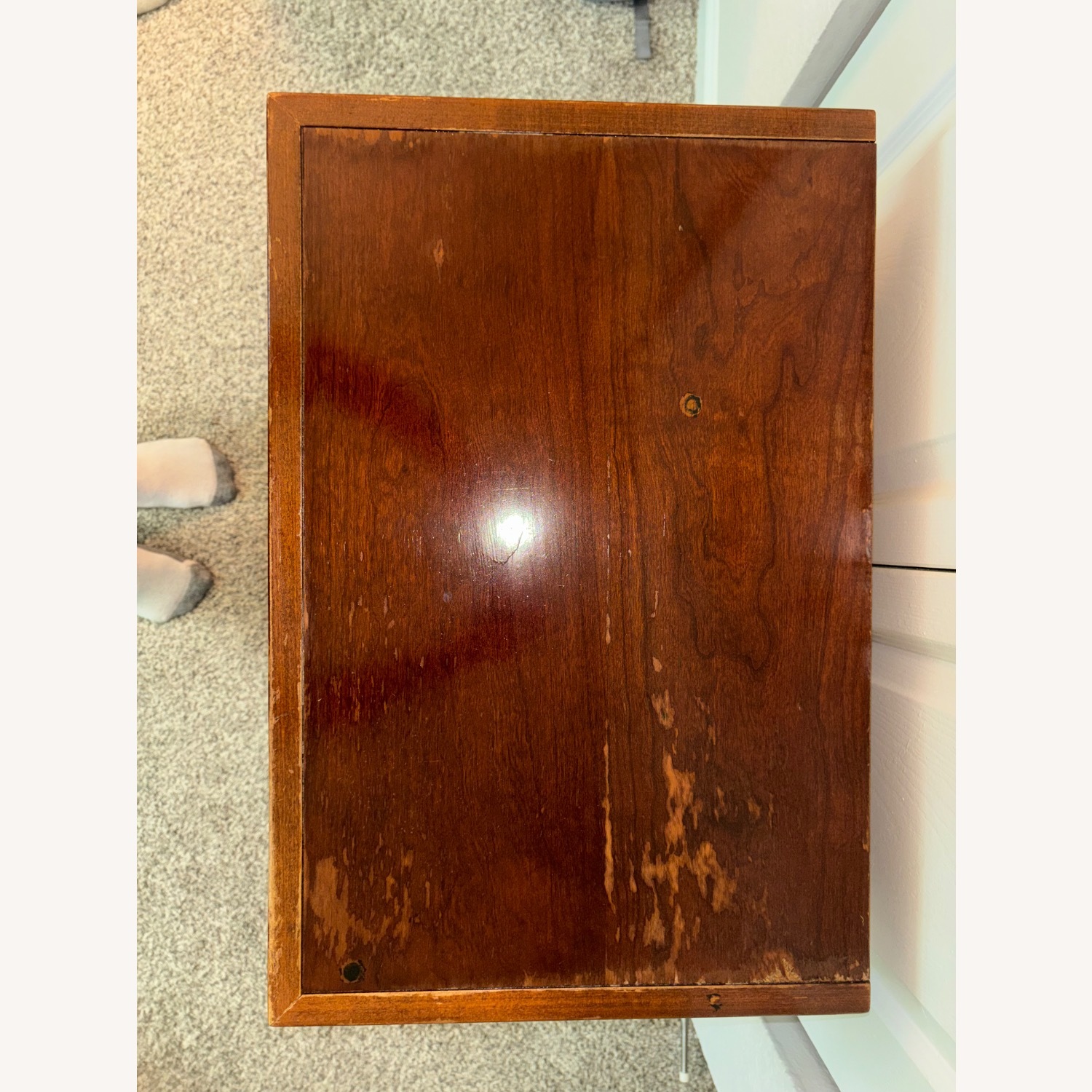 Vintage/Antique Dark Brown Wood Nightstand - image-7