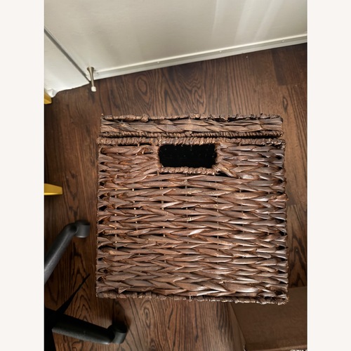Used Dark Brown Wicker Storage Box for sale on AptDeco
