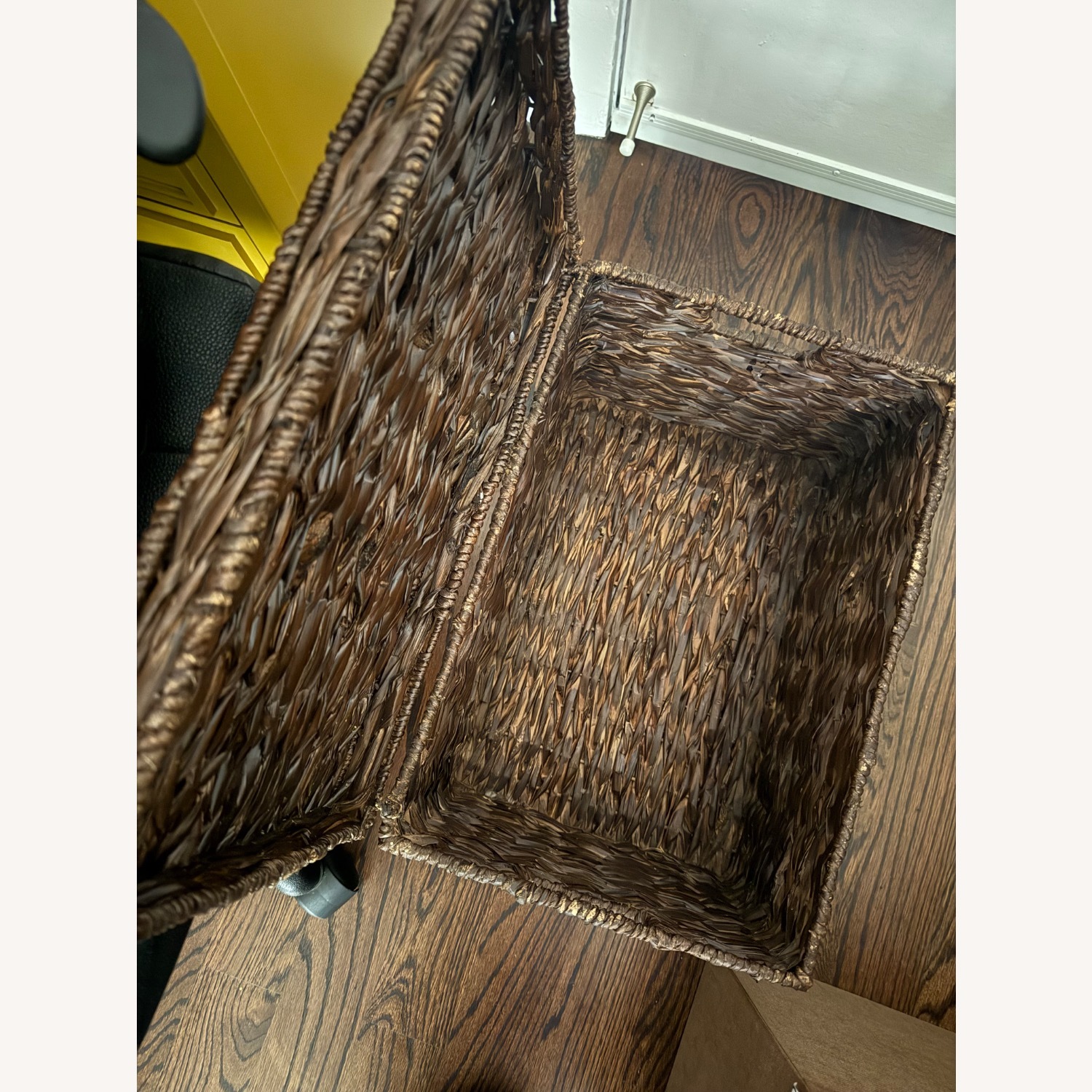 Dark Brown Wicker Storage Box - image-3