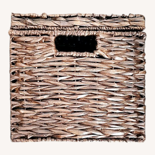 Used Dark Brown Wicker Storage Box for sale on AptDeco
