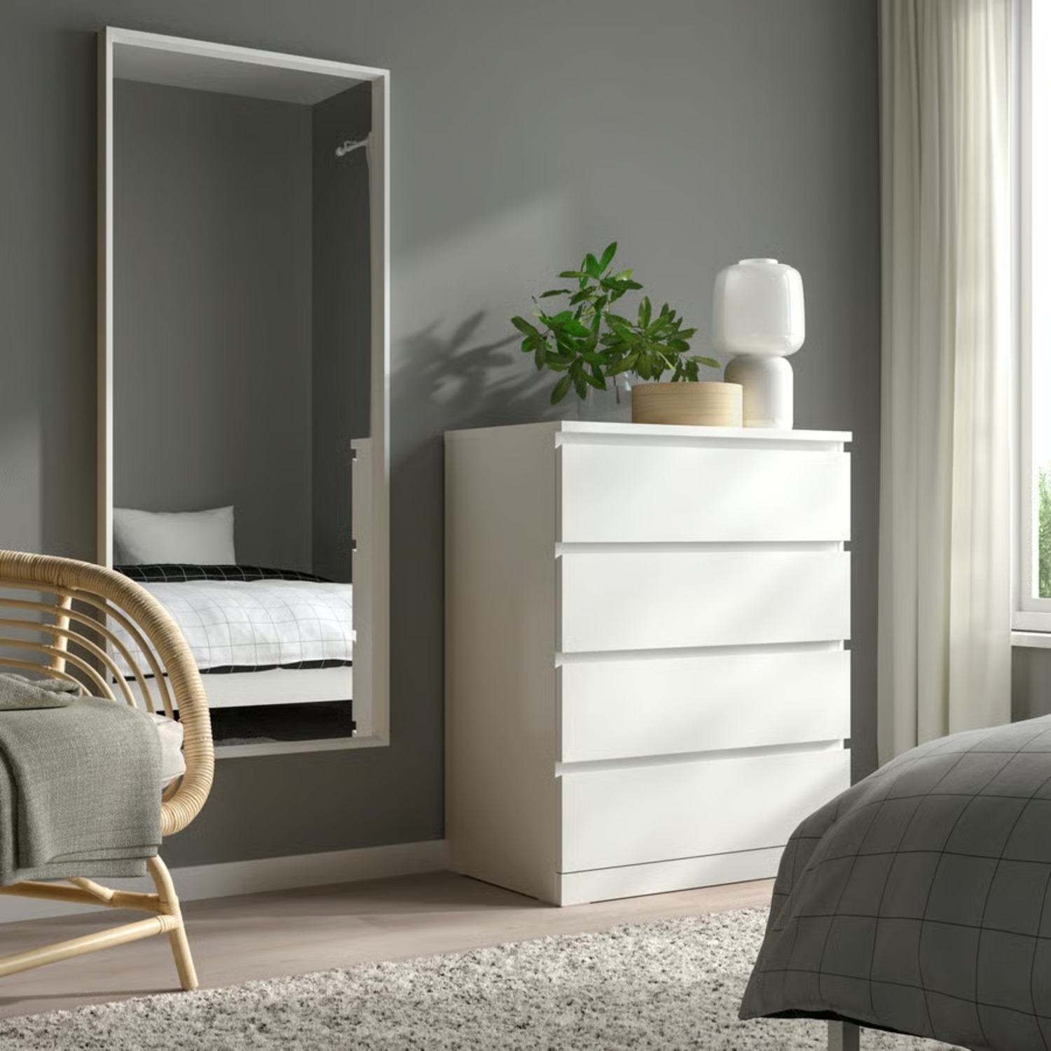 IKEA NISSEDAL White Glass Floor Mirror - image-3