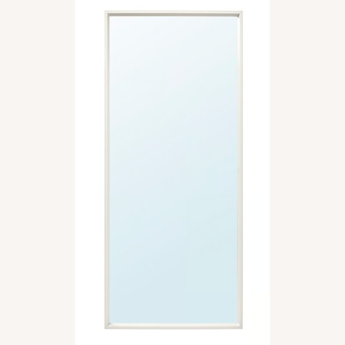 Used IKEA NISSEDAL White Glass Floor Mirror for sale on AptDeco