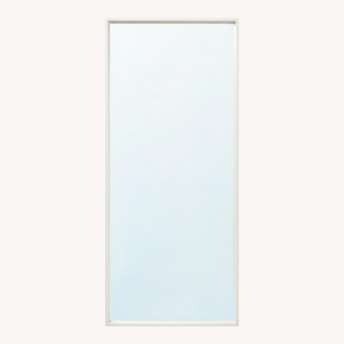 Used IKEA NISSEDAL White Glass Floor Mirror for sale on AptDeco