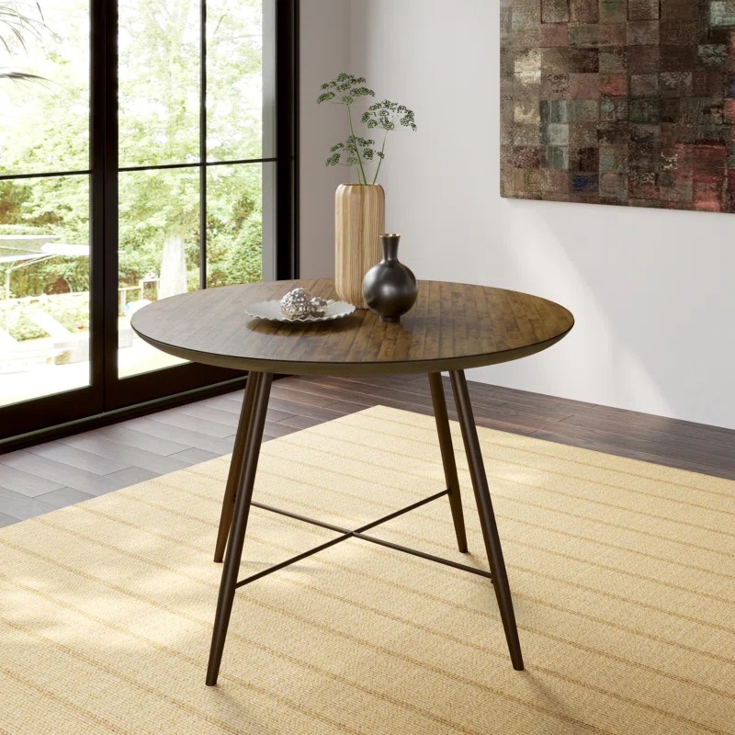 Keith Round Metal Base Dining Table - image-4