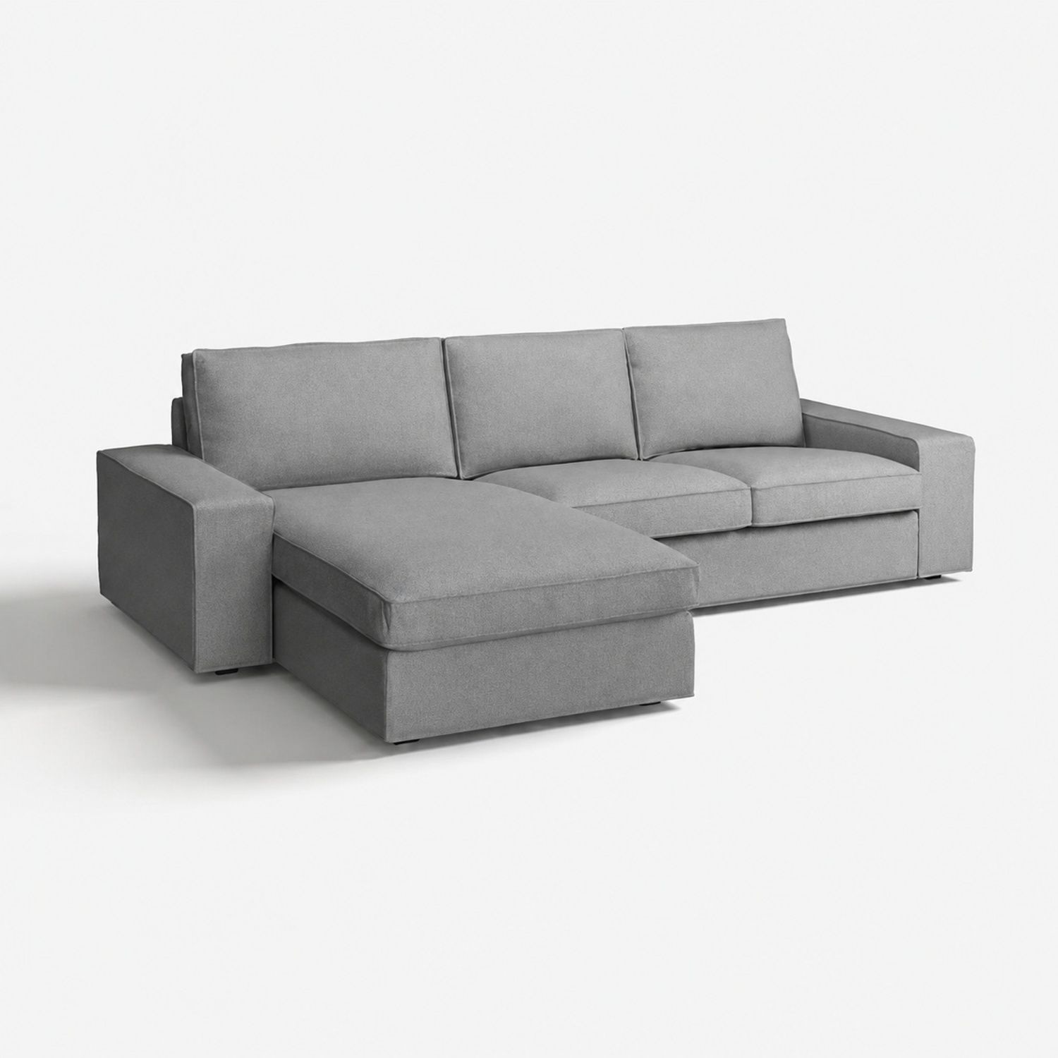 IKEA Kivik Sofa Sectional With Chaise, Light Gr - image-7