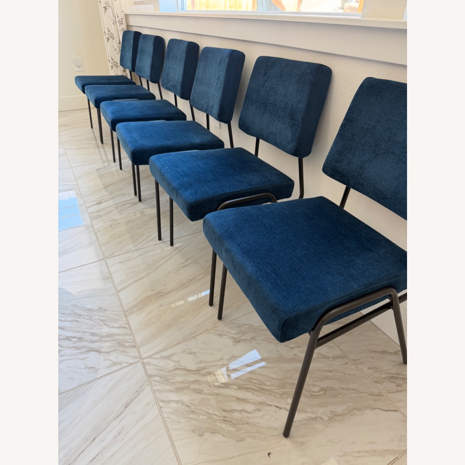 West Elm Wire Frame Performance Fabric Dining Chairs - image-1