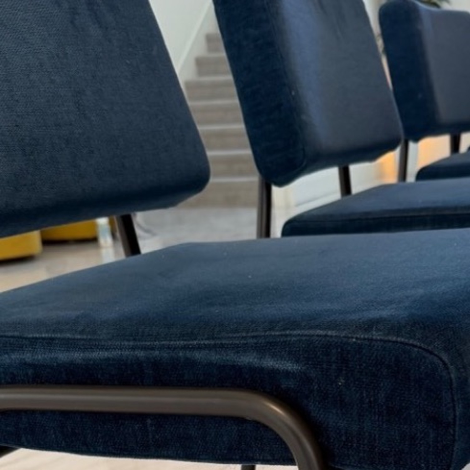 West Elm Wire Frame Performance Fabric Dining Chairs - image-3