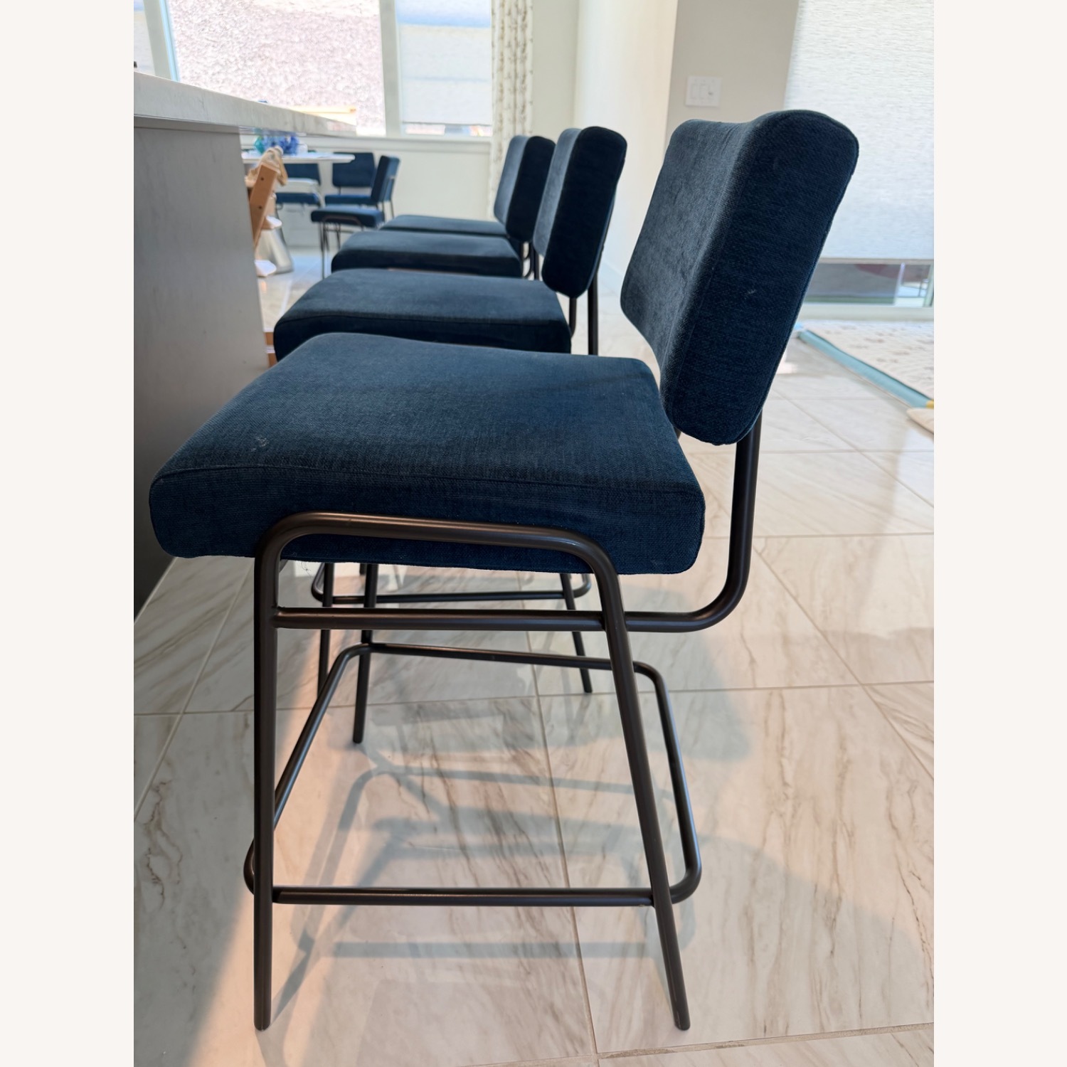 West Elm Performance Wire Frame Fabric Counter Stool - image-2