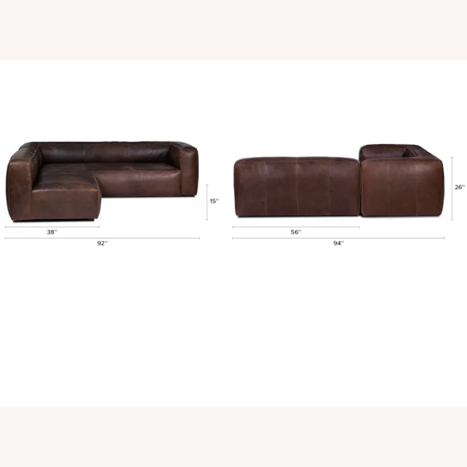 Article Cigar Raw Leather 2 Piece Sectional - image-7