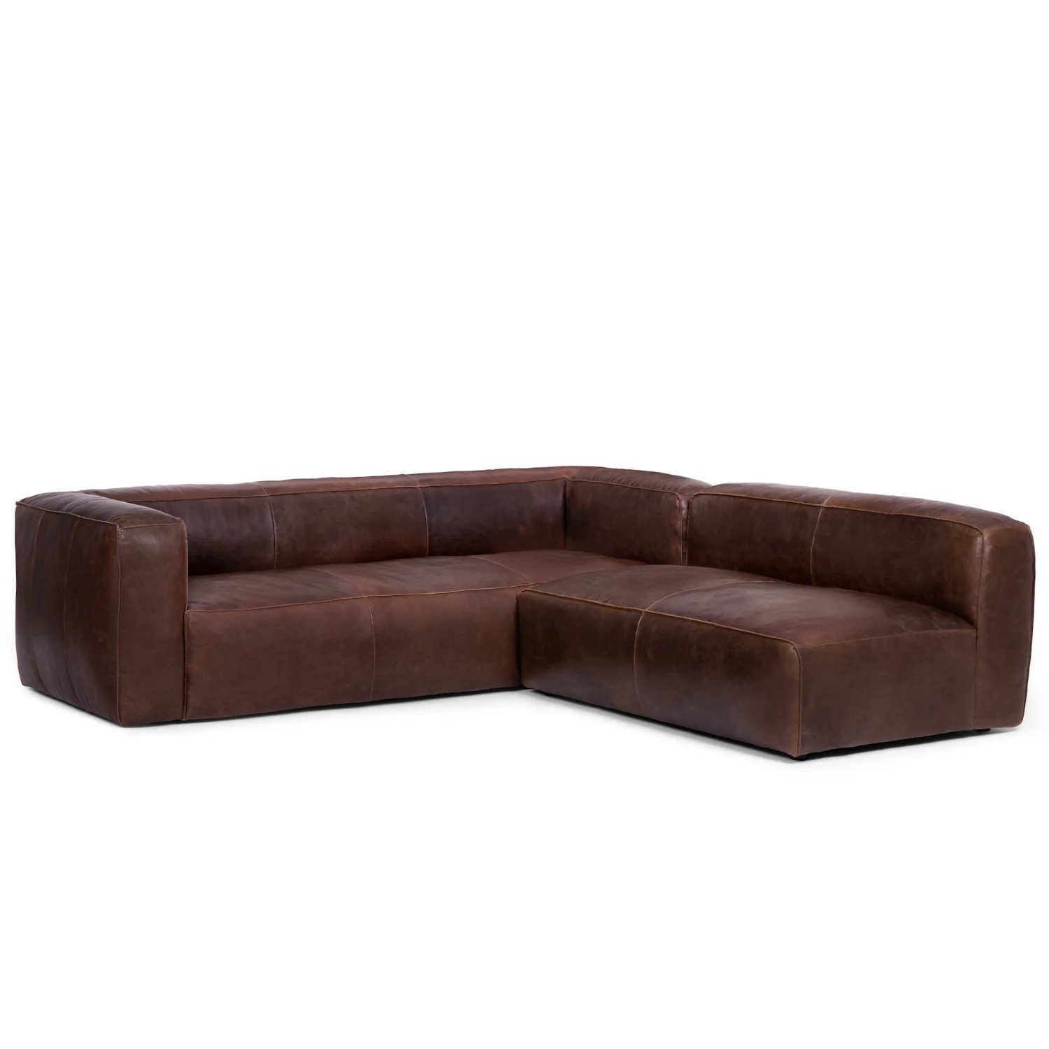 Article Cigar Raw Leather 2 Piece Sectional - image-8