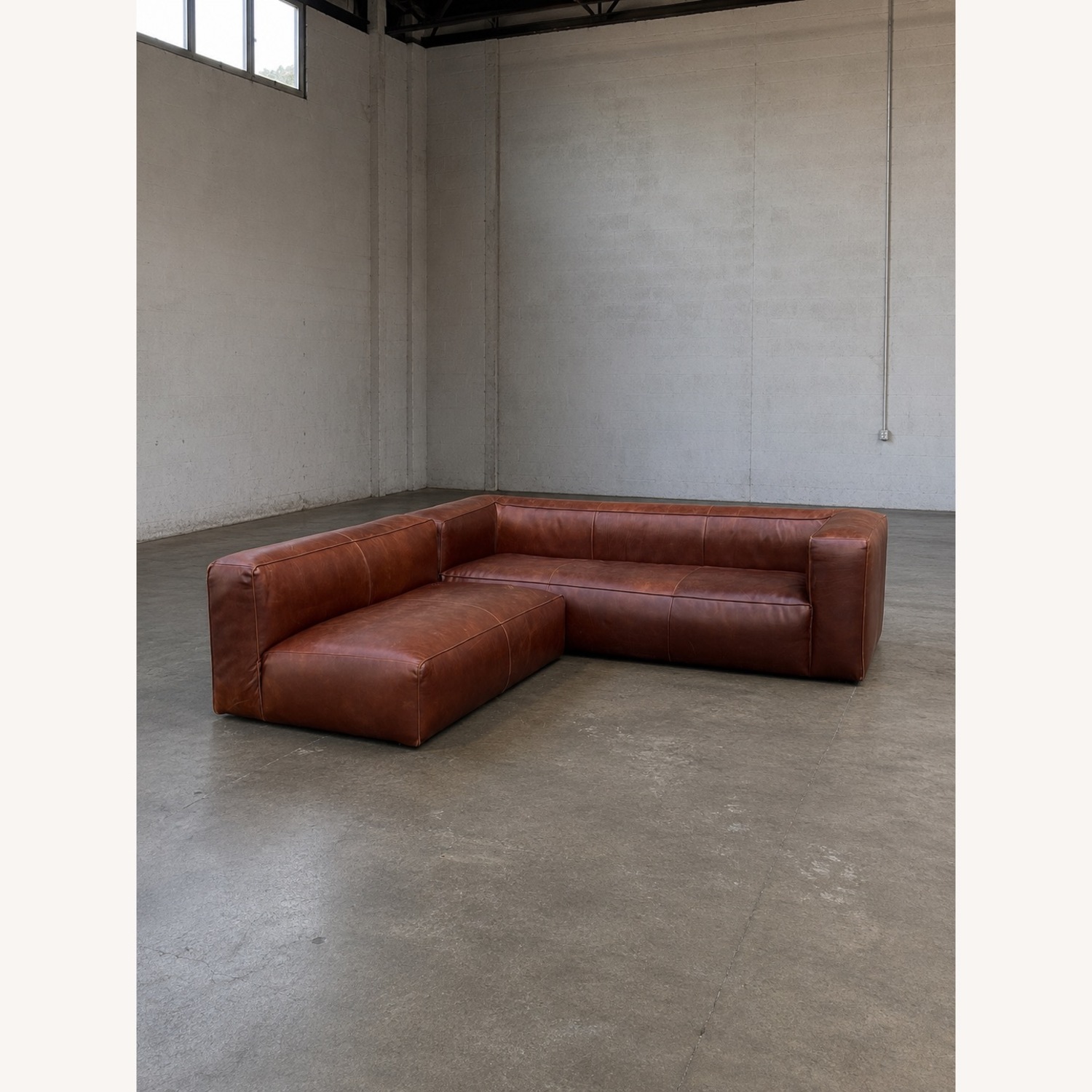 Article Cigar Raw Leather 2 Piece Sectional - image-4