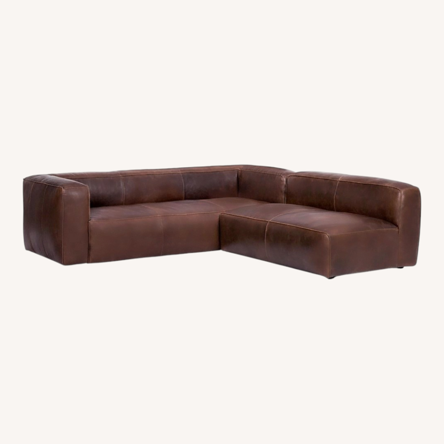 Article Cigar Raw Leather 2 Piece Sectional - image-0