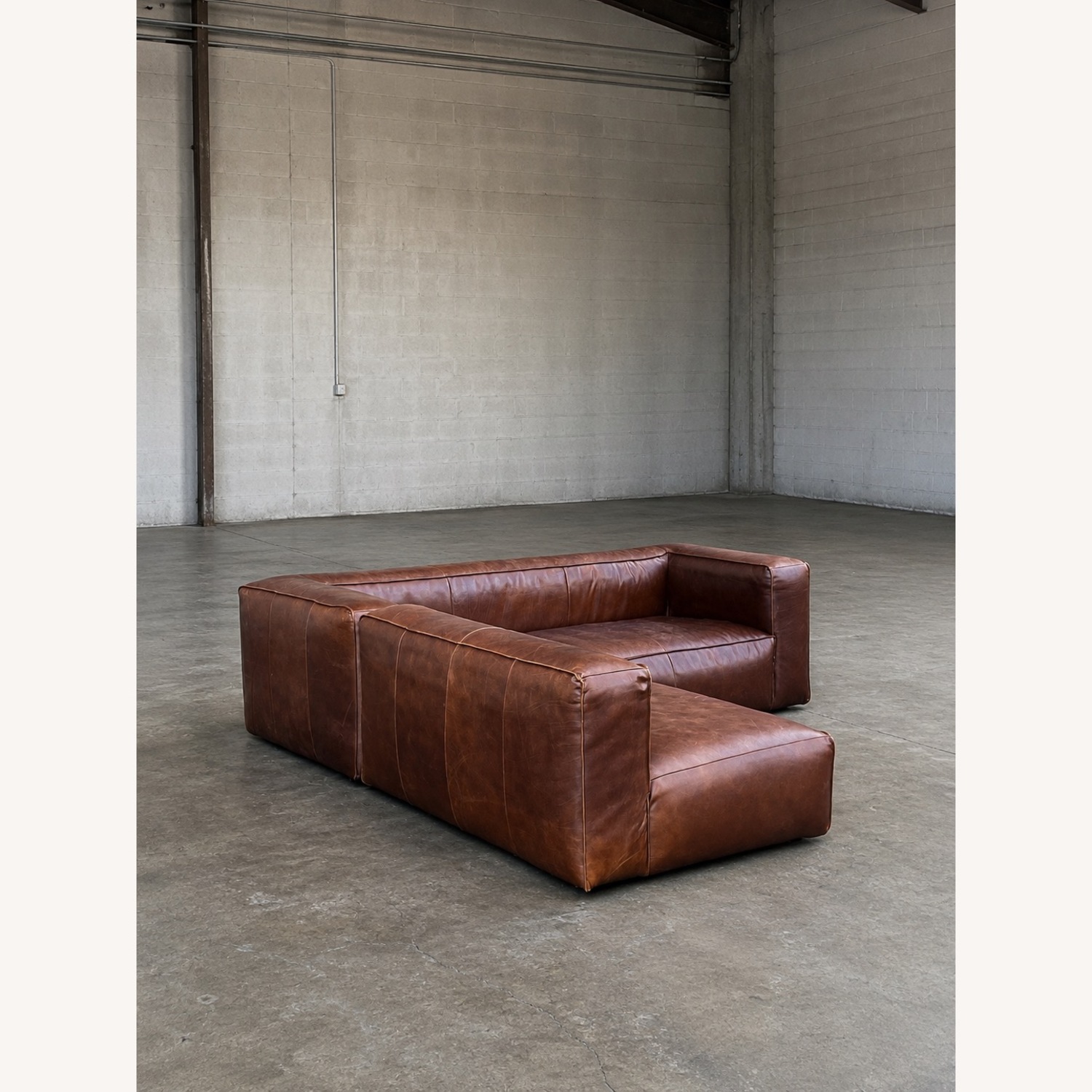 Article Cigar Raw Leather 2 Piece Sectional - image-2