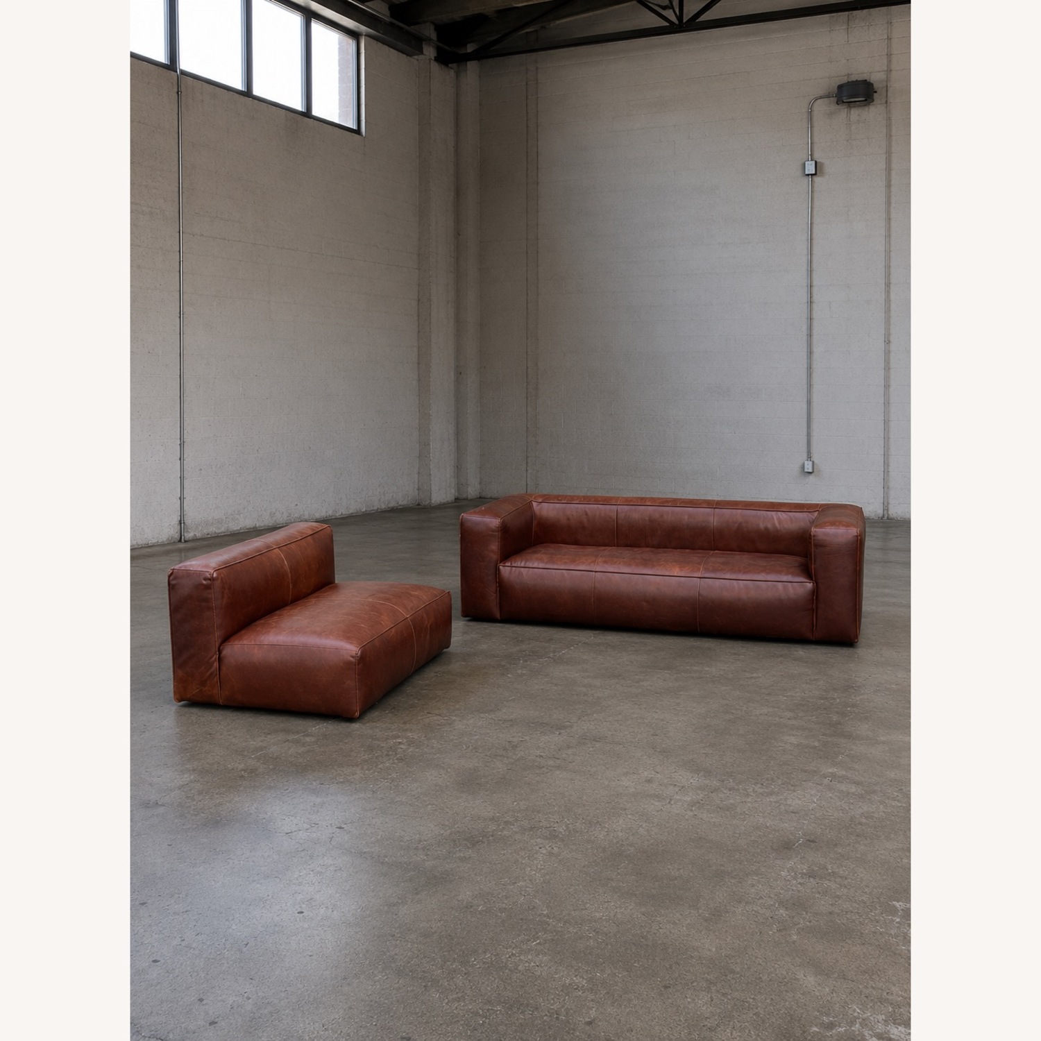 Article Cigar Raw Leather 2 Piece Sectional - image-5