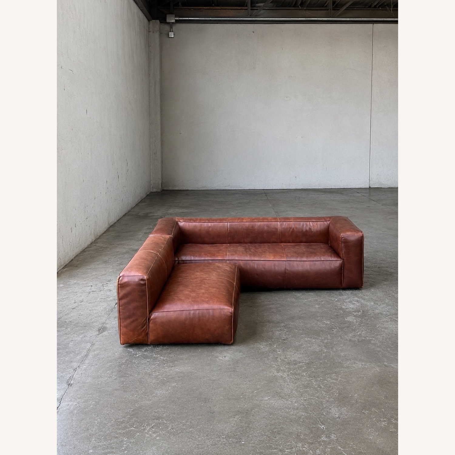 Article Cigar Raw Leather 2 Piece Sectional - image-3