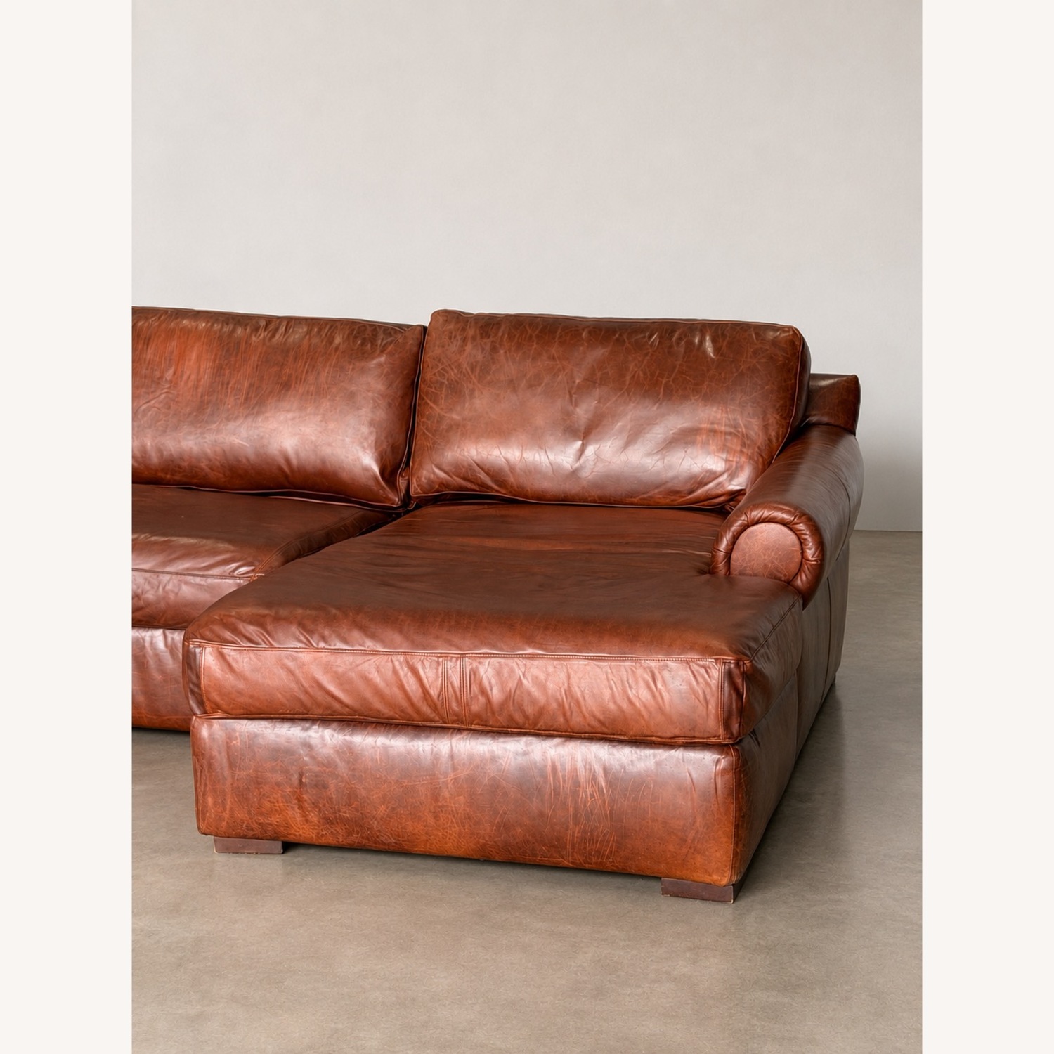 Restoration Hardware Lancaster Leather Sectional - image-4