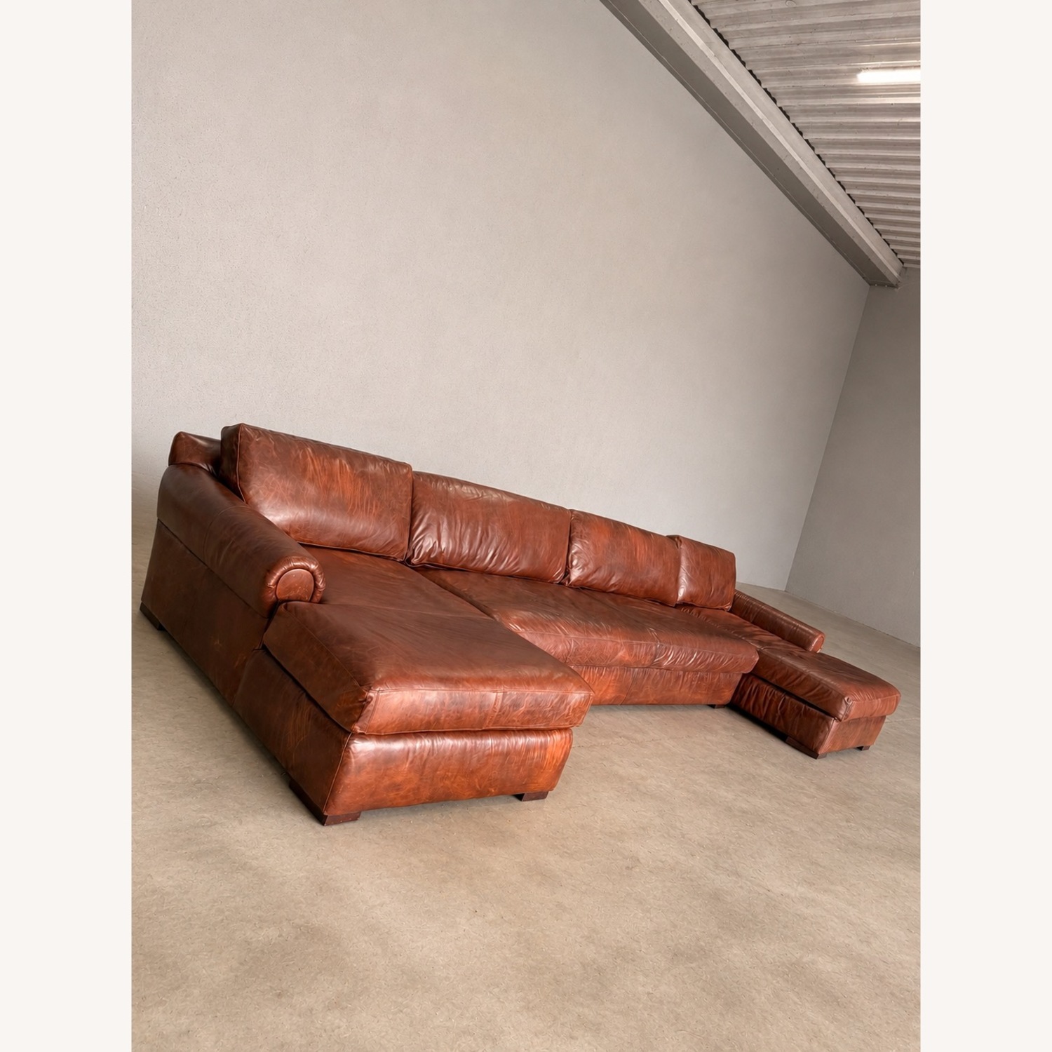 Restoration Hardware Lancaster Leather Sectional - image-2