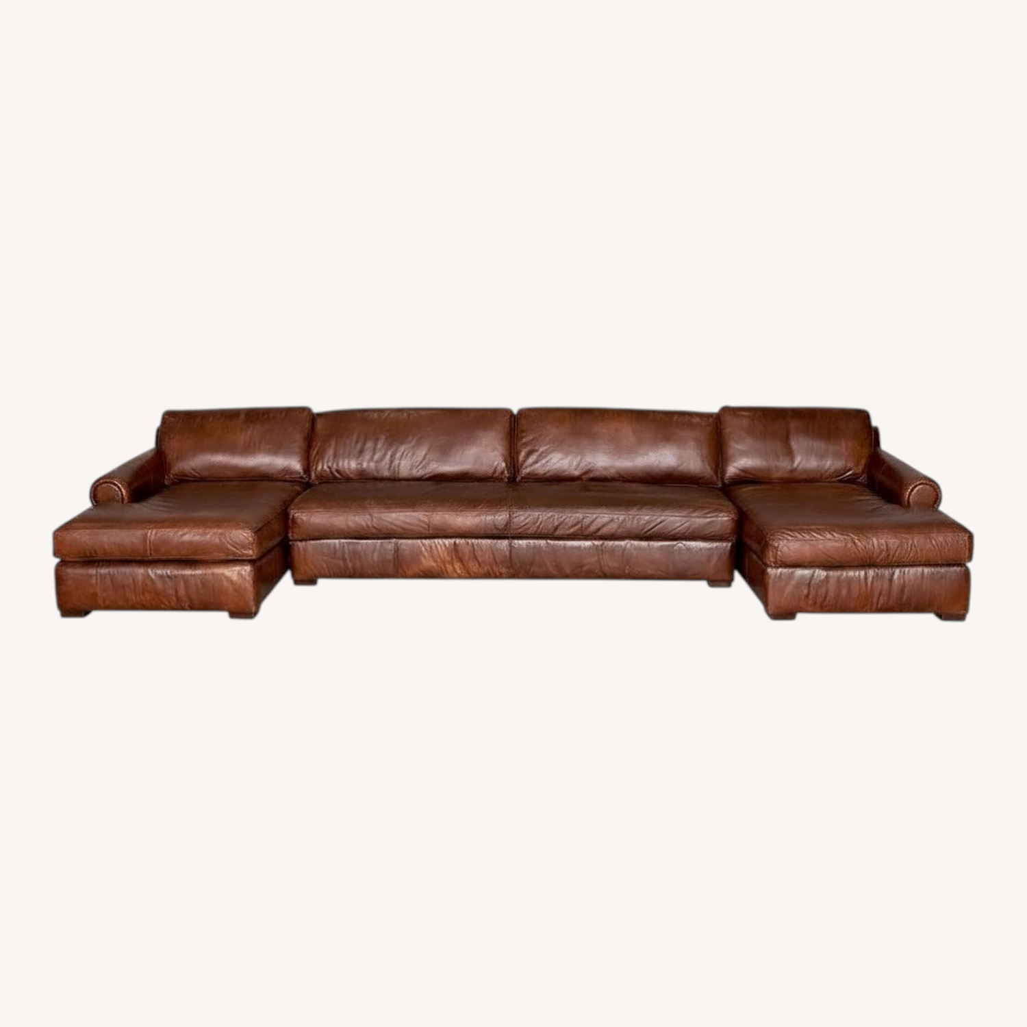 Restoration Hardware Lancaster Leather Sectional - image-0
