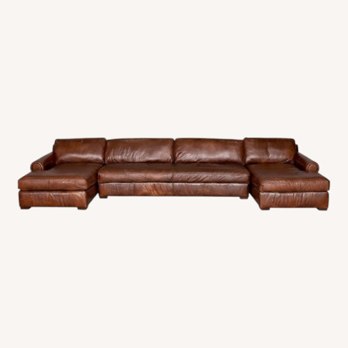 Used Restoration Hardware Lancaster Leather Sectional for sale on AptDeco
