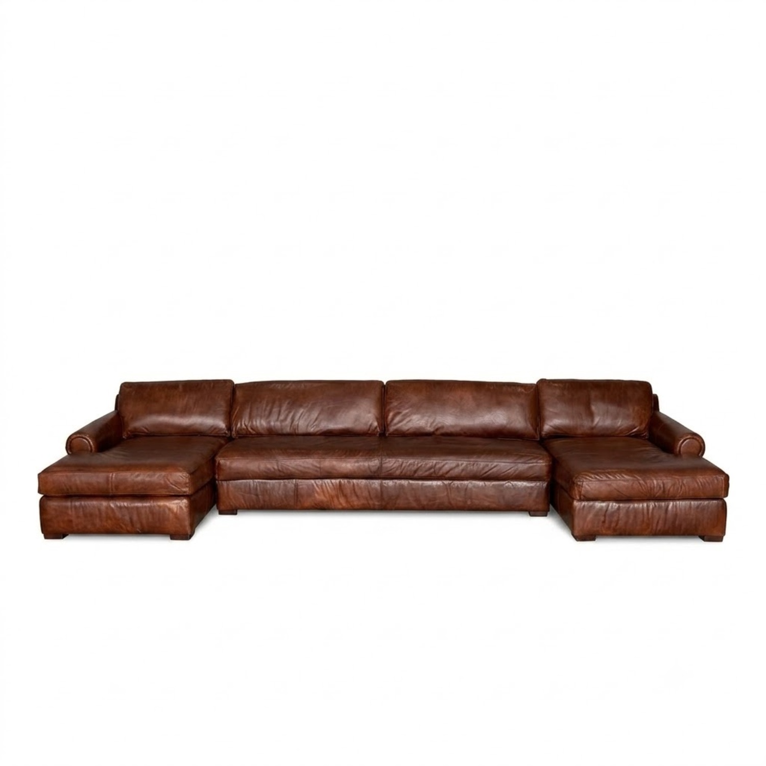 Restoration Hardware Lancaster Leather Sectional - image-8