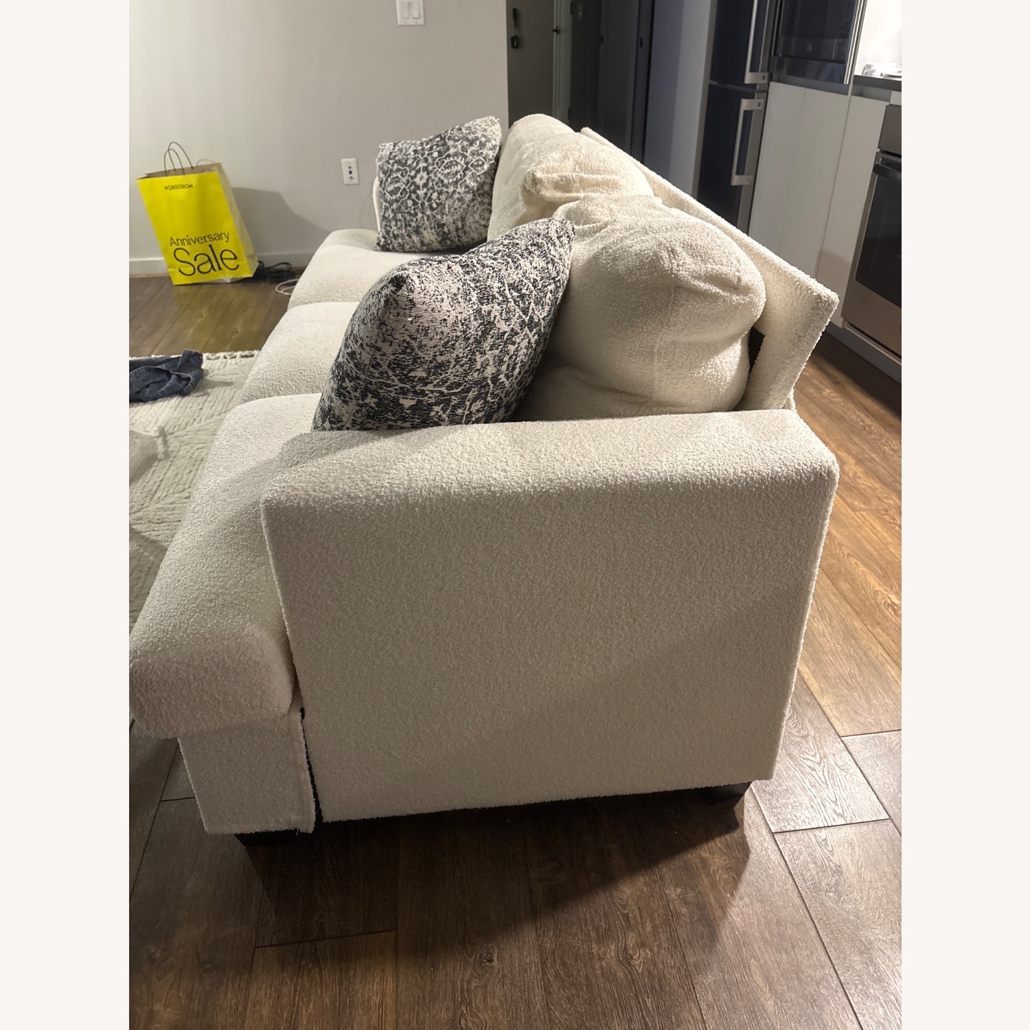 Beige/Off-White 3 Seater Sofa - image-3